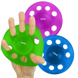 Vive Finger Exerciser Strengthener (3 Pack) - Hand Therapy Equipment for Grip Strength - Extensor Forearm Trainer Kit - Occupational Stretcher Balls for Fingers, Arthritis, Carpal Tunnel, Guitar