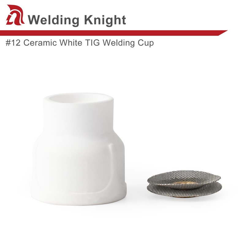 Welding Knight #12 Ceramic (Twin Pack) White TIG Welding Cups