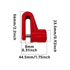 Runseaway Heavy Duty Motorcycle Bike Disc Brake Lock, Anti-Theft Waterproof Wheel Lock Safety Disc Lock Padlock for Scooters and Mountain Road Cycling with Two Keys(Red)