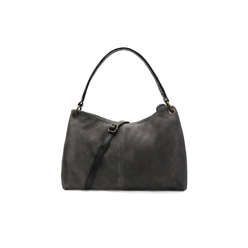 Kitise Women's Small Genuine Italian Suede Leather Tote Handbag Shoulder