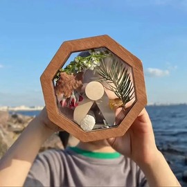 1PC Wooden DIY Educational Kaleidoscope Kit, Creative Outdoor Exploration Puzzle Game Toy
