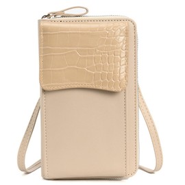 TQUXNGA Stilvolle Damen kleine quadratische Tasche PU Schulter Crossbody Taschen mit verstellbarem Schultergurt, aprikose