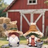 Hodao Farm Gnome Couple Figurines - Rustic Straw Hats &