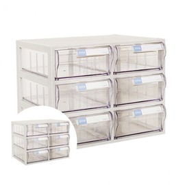 6-Compartment Office Stationery Organizer Drawer Plastic Organizer