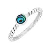81stgeneration Women's .925 Sterling Silver Round Abalone Twisted Band Stackable