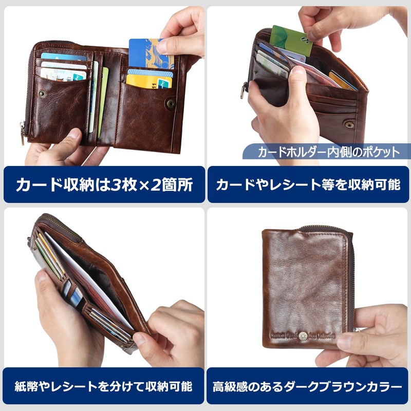 Gofelt Men's Bifold Wallet, Thin Leather, Genuine Leather, Cowhide Leather,