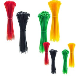 120pc Multicoloured Plastic Cable Ties, 2 Different Sized Tie Wraps, Durable Strong Plastic Material Ensuring Longevity. Self Locking Zip Ties Ideal for Home, Office, Garden and DIY (Mulitcoloured)