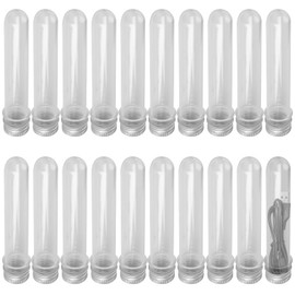 Pack of 20 PET Preform Petling with Lid, Green, Geocaching Hiding Set, Clear Petlings with Lid, Bottle Blank with Lid, Geocaching Set for Geocaching Accessories, Waterproof, Petling Clear Preforms