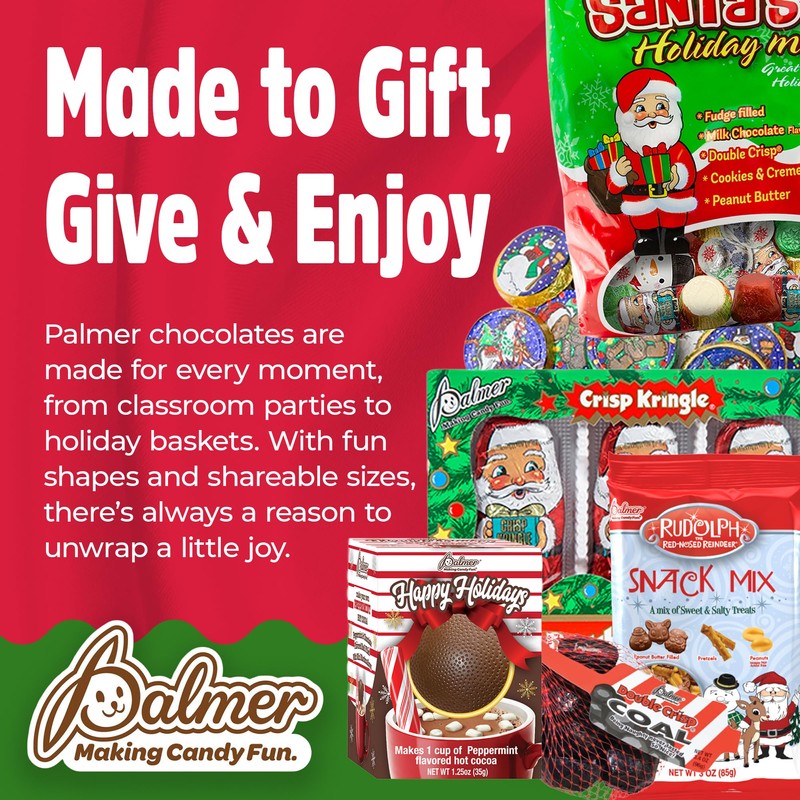 Palmer Reindeer Chocolate Snack Mix, Sweet and Salty Variety Filled