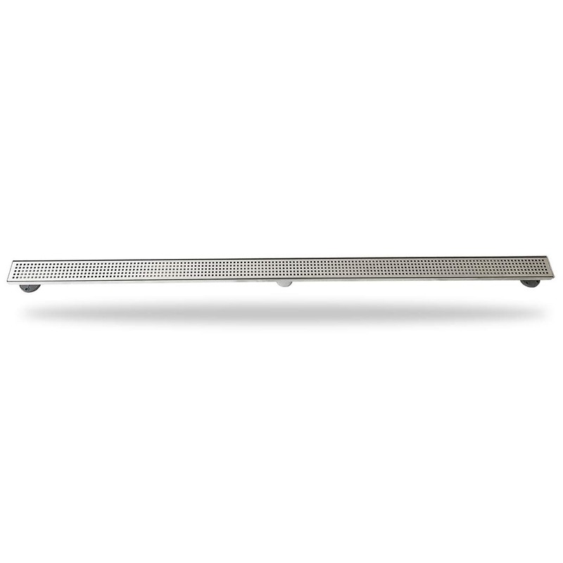 Neodrain 48-Inch Linear Shower Drain with Removable Quadrato Pattern Grate,Brushed