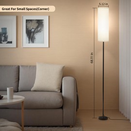 Frideko Floor Lamps for Living Room, Dimmable Colors Temperature & Brightness, 68.11" Modern Floor Lamp Remote, Tall Standing Lamps for Living Room Bedroom Office, White Lampshade 9W RGB Smart Bulb