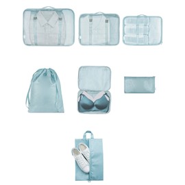7 Piece Packing Cubes Set High Capacity Multifunction Foldable Luggage Bags Organizers for Travel Essentials Accessories