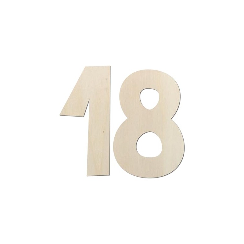 Decorative Numbers - Birthday Decoration 18th Birthday Made of Wood