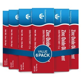 Zinc Oxide Ointment for Adults and Babies - Pack of 6, 2 oz Diaper Rash Ointment - Skin Protectant for Diaper Rashes, Cuts, and Burns