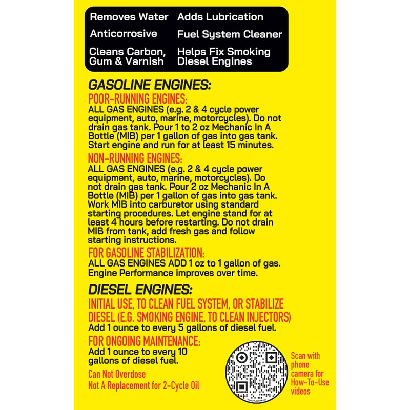 Mechanic in A Bottle for Gas & Diesel Fuel Systems