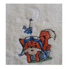Aviator Fox (1357) - Embroidered Lightweight Plain Fleece Baby Blanket