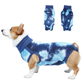 pangdi Recovery Suit for Dogs After Surgery, Spay Suit Female Spay & Male Neuter, Dog Onesie Body Suits for Post-Surgical, Abdominal Wounds and Skin Conditions, Blue, XS