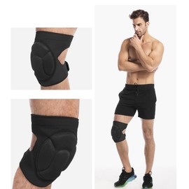 Dance Knee Pads Volleyball Pads Wrestling Gear, Crash Pad Snowboarding Gear Knee Protector Soft Knee Pads for Work (Black, L)