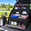 Golf Trunk Organizer With Shoe Storage, Multi-Compartment Car Storage Box