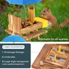 MIXXIDEA Wooden Squirrel Feeder Table with Water Bowl, Squirrel Picnic