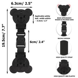 QOPAHI Car Seat Strap Anti Escape, Bear-Shaped Baby Harness Chest Clip Car Seat Safety Clip, Prevent Children/Kids Taking Their Arms Out of Child Car Seat/High Chairs/Strollers/Baby Reins(2 Pack)