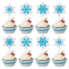 24 piezas de decoración para cupcakes de copo de nieve