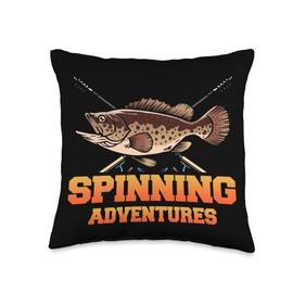 Angler, Fischer, Angel Fish Fish Outifts And Gifts Angel, Angler Fisherman Outfit Bass Fishing Throw Pillow, 16x16, Multicolor