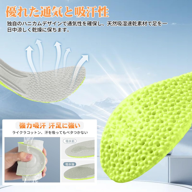 Solemacher Boost Insole, Anti-Fatigue, Shock Absorption, Soft, Breathable, Sweat Absorbent,
