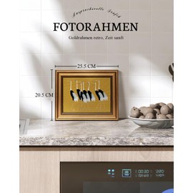 ARPEOTCY Vintage Golden Frame Wall Pictures Living Room Wall Decoration with Animal Motifs, Canvas Pictures Wall Pictures for Living Room & Bedroom, Seven Cranes 25 L x 20 W cm