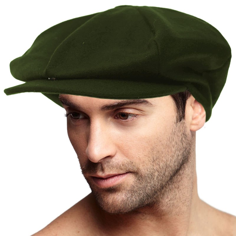 Men's 100% Winter Wool Super Oversized Newsboy Drivers Cabby Cap