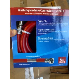 Homewerks 6' Washing Machine Supply Hose - Red/Blue Model:HRBFIL07