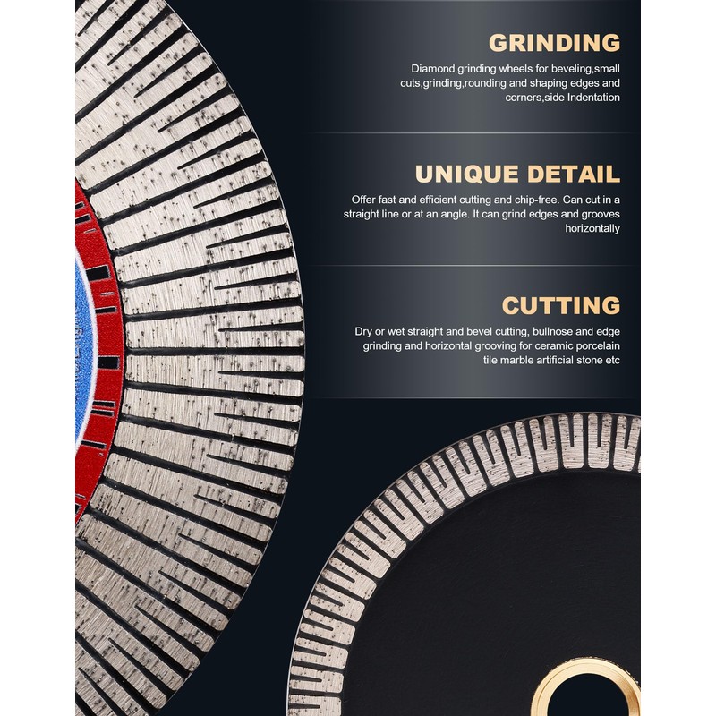 Solidure 2Pack - Diamond Porcelain Saw Blade, 4.5" Tile Blade