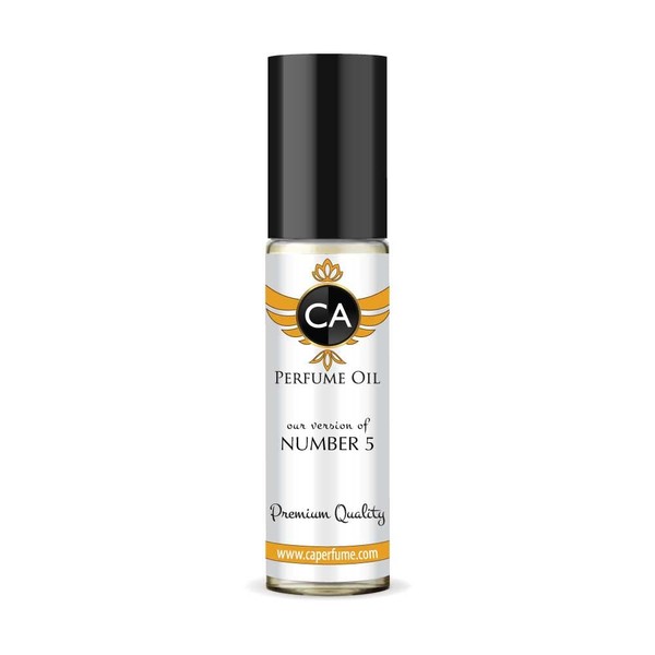 CA Perfume Impression of Number 5 For Women Replica Fragrance Body Oil Dupes Alcohol-Free Essential Aromatherapy Sample Travel Size Concentrated Long Lasting Attar Roll-On 0.3 Fl Oz/10ml