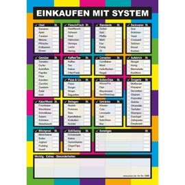 PRICARO 3 x A5 Magnetic Magnetic Shopping List - 25 Sheets - Multicolour