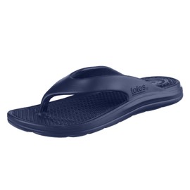 totes Men's Everywear Ara Thong Sandal, Navy Blue, 12