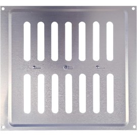 Aluminum Louvre Air Vents 9” x 9” Satin Aluminium/Metal Chrome Effect Wall Grille Internal Vent Covers Ventilation Grilles for Cupboard Wardrobe Ventilation1 Pack.