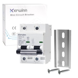 KERWINN AC Circuit Breaker 120V/240V Miniature Circuit Breaker 2Pole 80Amp Smart Circuit Breaker DIN Rail Mount for AC Solar Disconnect Switch