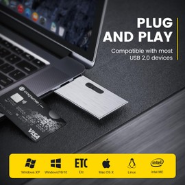 64GB USB-Sticks Business Kreditkarte Speicherstick Uflatek USB 2.0 Flash-Laufwerk Silber Scheckkartenform Memory Stick Ultra Slim Kleinem Tragbar Flash Drive Kreativ Datensticks Lustige Geschenk