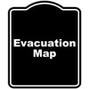 Evacuation Map BLACK Minimalist Aluminum Composite Sign 20 x 24