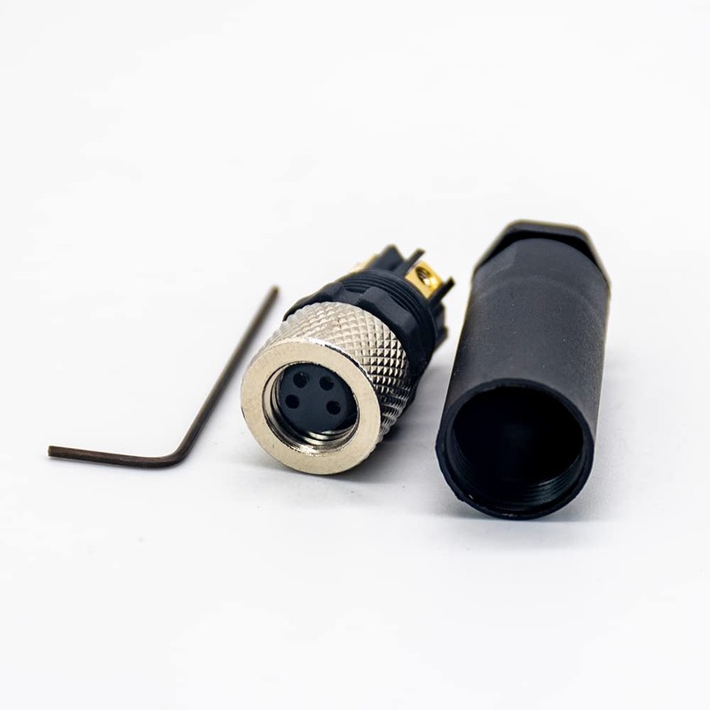 Elecbee M8 4-Pin Female Plug, A Code Sensor Cable Plug,