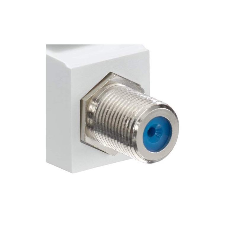 Leviton 41084-FWF QuickPort F-Type Adapter, Nickel-Plated, White