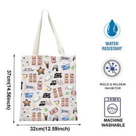 TOBGBE Hi Hi Leaves TV Show Inspired Canvas Bag Comics Lover Gift TV Show Merchandise Nick and Charlie Gift (Hi Romance Tote CA)