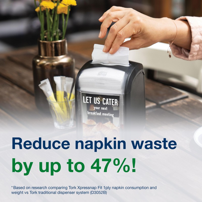 Tork Xpressnap® In-Counter Napkin Dispenser Black N4, Signature Range, 21.5"
