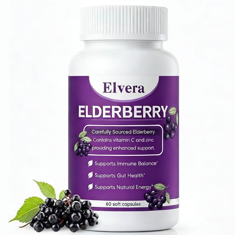 Elvera Gut Support Complex - Organic Black Elderberry Soft Capsules