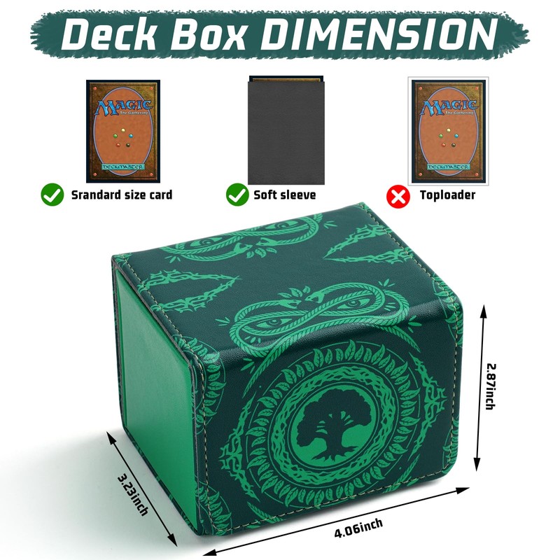 Deck Box for MTG Cards, Trading Commander Deck Case Holds