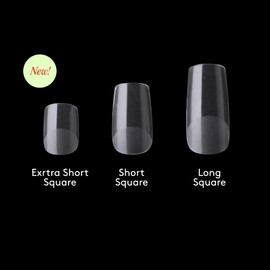 Mylee Fix N Flash Soft Gel Tips - 552 PCS Full Cover Nail Art Extensions Flexible & Resistant 12 Different Sizes Fit All Nails (Extra Short Square)