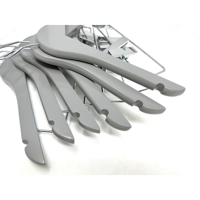 Kids Hangers with Metal Clips Pant Bar 4T-10 (Paloma Grey)