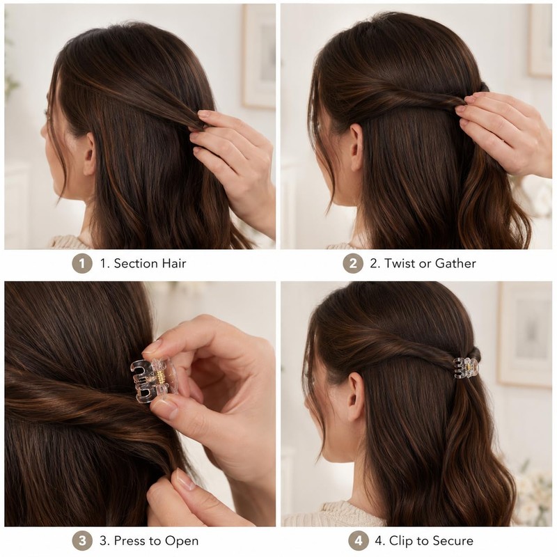 40 Stück Mini Haarspangen,1.5cm Kleine Haarschmuck Haarspangen Transparente
