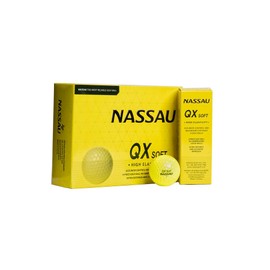 Nassau Golf | QX Soft Golfball | 12 stück | Gelb | Maximum Distance | 2-Piece