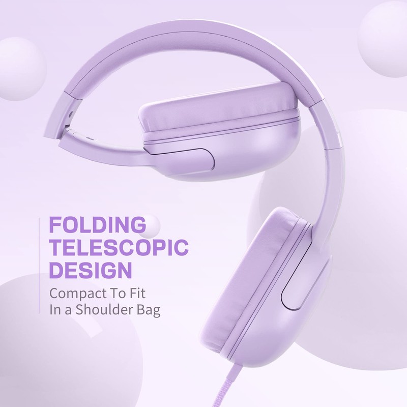 LORELEI - Auriculares E5 con cable para niños, plegables, sin